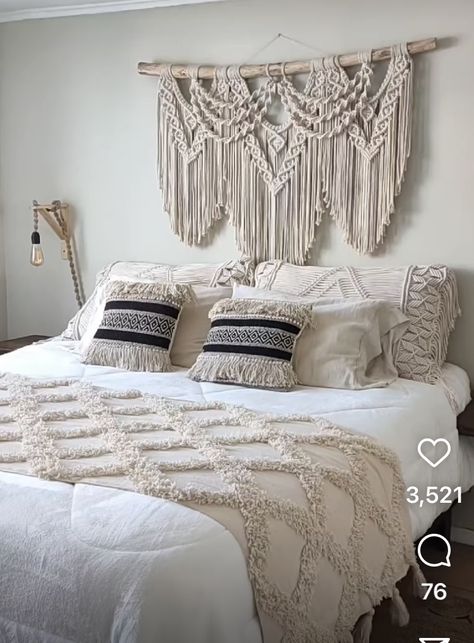 Macrame Over Bed, Macrame Bed, Macrame Wall Hanging Tutorial, Morgan Lane, Macrame Wedding, Cushion Cover Designs, Boho Wall Hanging, Macrame Ideas, Macrame Design