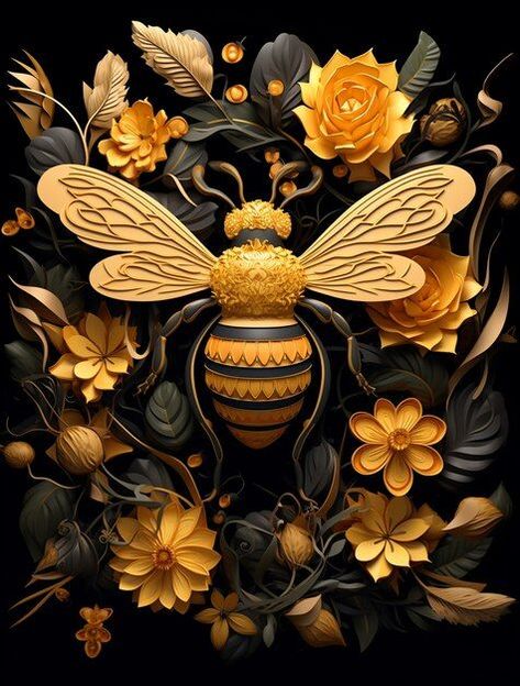 Bee Wallpaper Iphone, Bee Pictures Art, Bee Wallpaper, Queen Bees Art, Honeybee Art, Bumble Bee Art, Bee Artwork, Bee Pictures, Getting A Tattoo