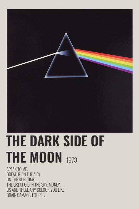 Pink Floyd Poster, Music Poster Ideas, Vintage Music Posters, Music Poster Design, Moon Poster, Dark Side Of The Moon, Music Album Covers, Poster Room, Rock Posters