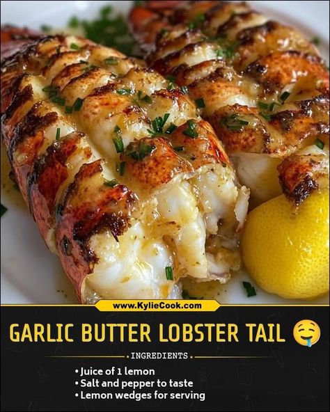 GARLIC BUTTER LOBSTER TAIL 🤤... - Mama's easy recipes Garlic Butter Lobster, Lobster Tail Recipe, Butter Lobster, Lobster Dishes, Lobster Recipes Tail, Lobster Tail, Lobster Meat, Savory Food, Lemon Salt