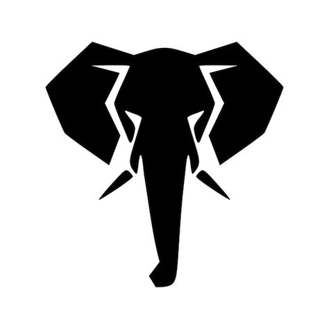 Elephant head front view icon logo isola... | Premium Vector #Freepik #vector #elephant-silhouette #elephant #elephant-illustration #wild-animals Elephant Front View Drawing, Vector Illustration Animal, Elephant Head Logo, Elephant Graphic Design, Logo Animal Design, Elephant Character Design, Elephant Illustration Art, African Elephant Illustration, Elephant Head Drawing