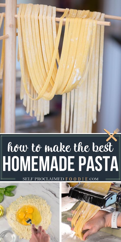 how to make homemade pasta Homemade Noodles Kitchenaid, Homemade Pasta By Hand, Fettichini Noodle Recipes, Best Homemade Pasta, Homemade Pasta Noodles, Make Homemade Pasta, Noodle Recipes Homemade, Homemade Fettuccine, Kitchen Aide