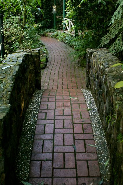 Red Brick Path, Brick Bridge, Brick Pathway, Brick Path, Brick Walkway, Walkways Paths, Brick Garden, Brick Patios, Garden Path