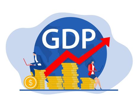 GDP or gross domestic product rate with Growth arrow chart and globe business economy concept Vector illustration Gross Domestic Product, Economic Activity, Economic Growth, Wealth Creation, Business Investment, Financial Success, Business Finance, Supply Chain, Goods And Services