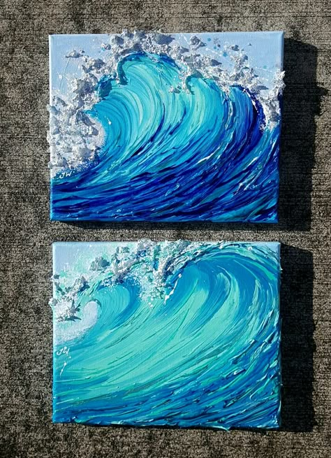 Texture Waves Painting, Beach Wave Painting Acrylic, Wave Textured Art, Water Texture Painting, Textured Wave Painting, Wave Texture Art, Painting Waves Acrylic, Beach Waves Painting, Sea Painting Acrylic