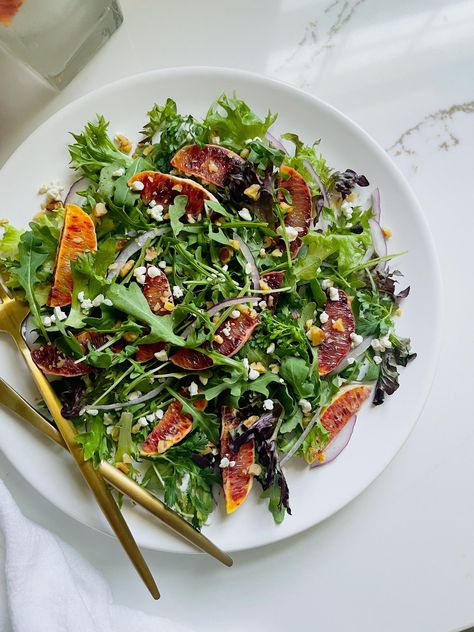 Blood Orange, Goat Cheese & Arugula Salad - Espresso and Lime Blood Orange Salad Dressing, Fried Goat Cheese Salad, Blood Orange Salad, Nz Christmas, Grilled Corn Salsa, Side Dishes Healthy, Spring Dinner Party, Thanksgiving Side Dishes Healthy, Hoisin Chicken