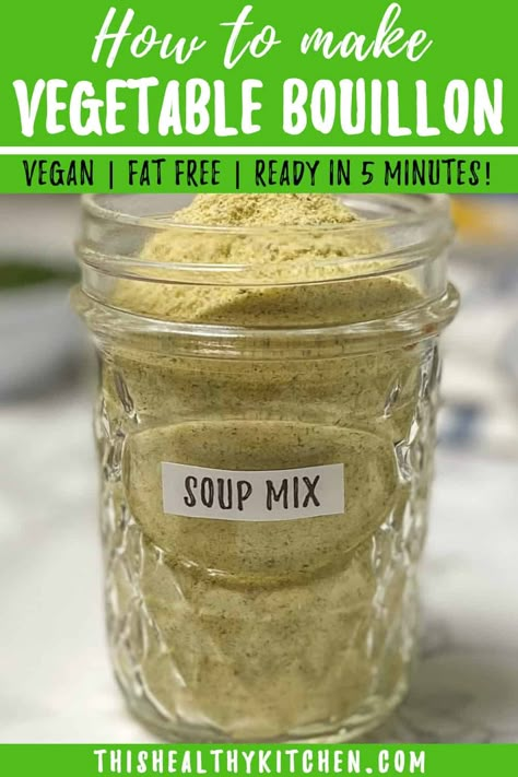 Vegetable Bouillon Powder, Bouillon Recipe, Sipping Broth, Vegetable Bouillon, Gf Cooking, Pasta Veggies, Homemade Dry Mixes, Nutritional Yeast Recipes, Yeast Recipes