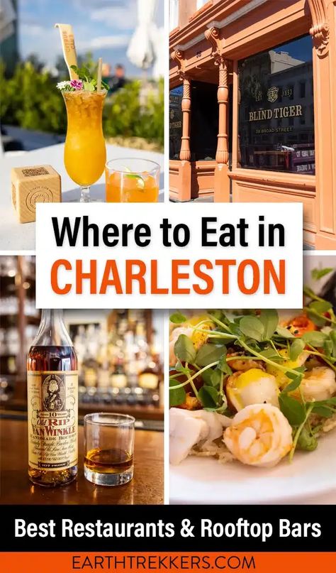 Best restaurants and rooftop bars in Charleston, South Carolina. Best places to dine on Lowcountry cuisine, have a drink with a view, and sample southern cooking. Restaurants In Charleston Sc, Charleston Sc Restaurants, French Quarter Restaurants, Historic Charleston Sc, She Crab Soup, Downtown Charleston Sc, Charleston Restaurants, Crab Soup, Best Seafood Restaurant