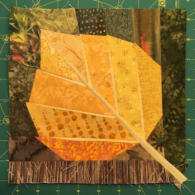 Janine of Quilts from the Little House made this incredible leaf block. Leaves Quilt, Library Book Bag, Slowly Slowly, Leaf Quilt, Crumb Quilt, Autumn Photos, Fall Quilt, Tree Fabric, Aspen Leaf