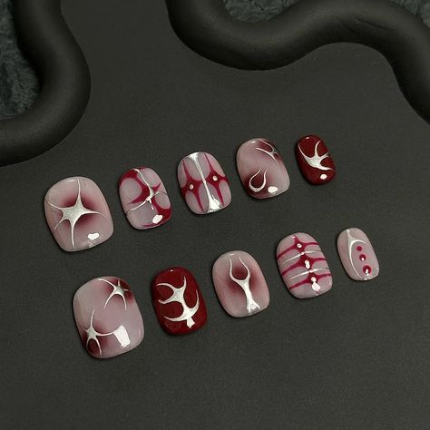 Short Y2k Nails, Nail Art Y2k, Nails For Men, Nail Y2k, Y2k Nail Art, Nail Art Cute, Y2k Nail, Nail Short, Best Press On Nails