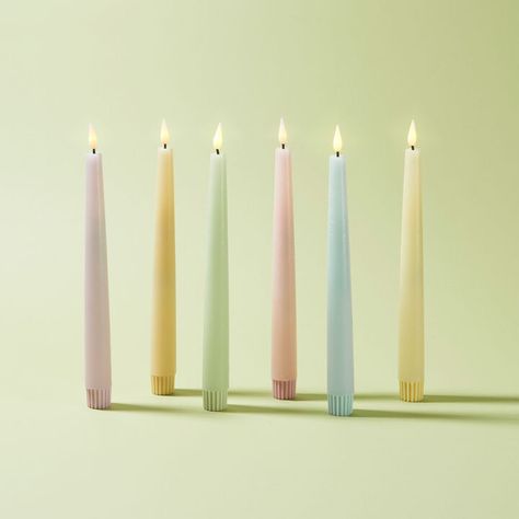 LED Taper Candles | Flameless Candles | Lights.com Pastel Candle, Flameless Taper Candles, Led Taper Candles, Indoor Lanterns, Battery Candles, Dinner Party Summer, Traditional Candles, Flameless Led Candles, Outdoor Candles