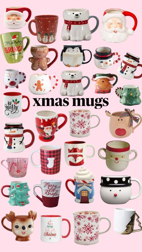 #xmas #mugs #xmasmugs #santa #aestheticwinter Xmas Mugs, Christmas Dreaming, Cosy Christmas, Christmas Feeling, Christmas Drawing, Christmas Aesthetic, Holly Jolly, Christmas Candy, Cute Food