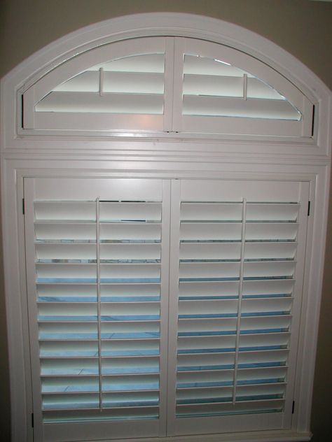 Eyebrow Arch Window Treatments, Window Blinds Diy, Arched Shutters, Eyebrow Window, Diy Window Blinds, Arched Window Coverings, Blinds Diy, Specialty Windows, Arched Window Treatments