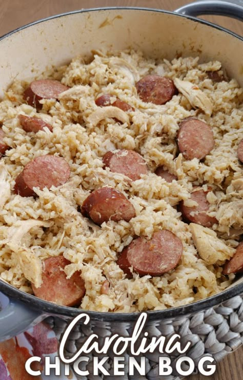 Carolina Chicken Bog | South Your Mouth | Bloglovin’ Southern Chicken Bog, Chicken Bog Crockpot Slow Cooker, Chicken Bog Recipe South Carolina, Chicken And Smoked Sausage, Recipe With Chicken Breast, Chicken Bog Recipe, Chicken Big, Chicken Bog, South Your Mouth