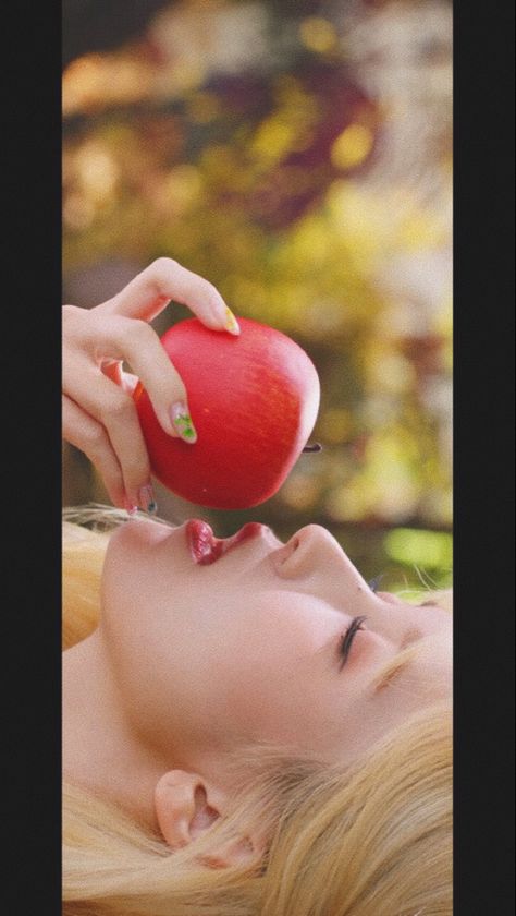 Biting an Apple 🍎 Biting Apple Reference, Apple Reference, Muscat, Red Apple, Art Ideas, Art