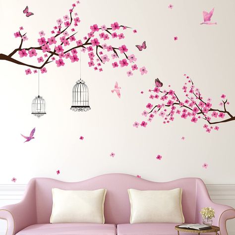 Wall Sticker Painting, Pink Paint Designs On Wall, Simple Wall Paintings For Living Room, Painting Ideas On Walls Living Room, Painting On Pink Wall, Wall Painting Ideas For Kitchen, Wallpaintings Ideas Living Room Easy, Plastic Paint Wall Colour, Unique Wall Paint Designs Bedroom