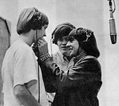 Peter Tork, Micky Dolenz & Davy Jones in the recording studio in 1966. Michael Nesmith, Peter Tork, Davy Jones, The Monkees, Gal Pal, Music Library, Recording Studio, One In A Million, Portland Oregon