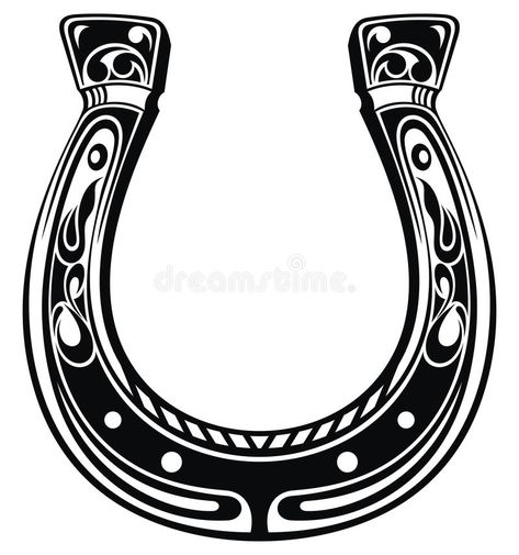 Lucky Horseshoe Drawing, Horseshoe Tattoo Back Of Arm, American Traditional Horseshoe Tattoo Black, Horseshoe Knee Tattoo, Horseshoe Sketch, Horseshoe Art Drawing, Horshoe Tatoos, American Traditional Horseshoe, American Traditional Horseshoe Tattoo