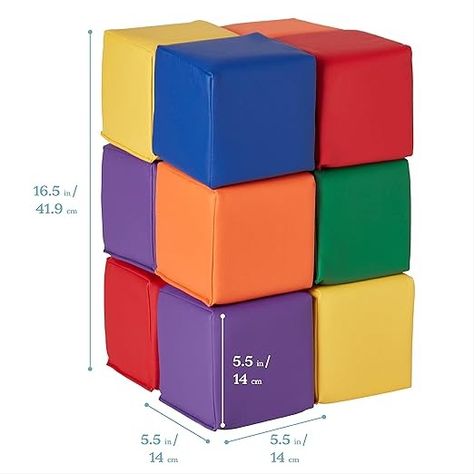 #AD Building Blocks: Babies and toddlers will have fun while learning; encourage the development of motor skills, spatial awareness, and hand-eye coordination in a nursery, playroom, or classroom
Developmental Play: Spark creativity and abstract thinking through block play; learn early math concepts such as shape, size, and weight and improve language skills as they describe their creations Abstract Thinking, Purposeful Play, Blocks For Toddlers, Soft Blocks, Block Play, Kids Blocks, Baby Equipment, Stacking Blocks, Foam Blocks