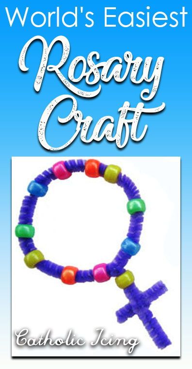 This is such a cute and easy rosary craft for Catholic kids of all ages! #catholicicing #rosary #catholickids #liturgicalliving Rosary Activities Catholic, 3rd Grade Ccd Activities, Rosary Crafts For Kids Catholic, Rosary Activities For Kids, Psr Activities, Catholic Schools Week Activities, Rosary For Kids, Rosary Craft, Catechism Crafts