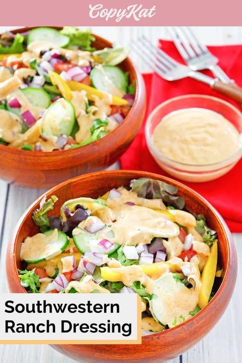 Santa Fe Ranch Dressing Recipes, Southwest Ranch Dressing Recipe, Mexi Ranch Dressing, Southwestern Ranch Dressing, Taco Ranch Dressing, Southwest Ranch Dressing, Southwest Sauce, Spicy Ranch Dressing, Easy Salad Dressing Recipes