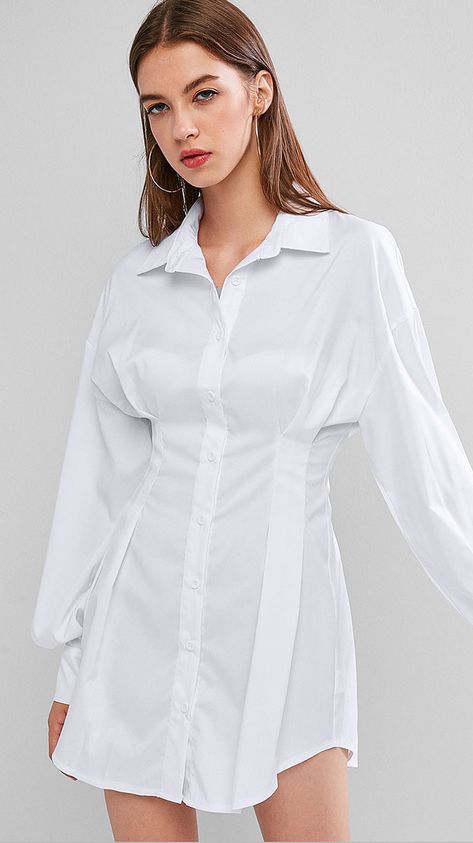 Shirt Dress Outfit, Virtual Wardrobe, Long Sleeve Casual Dress, Mini Robes, Black Long Sleeve Dress, White Shirt Dress, Mini Shirt Dress, Types Of Dresses, Long Sleeve Mini Dress