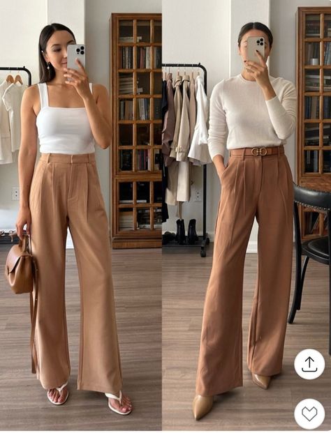 Summer Corporate, Tailored Pants Outfit, Corporate Girly, Linen Pants Outfit, Smart Casual Work Outfit, Boutique Pants, Classic Style Outfits, Stylish Work Attire, Bodysuit Fashion