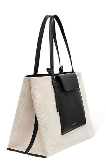 Canvas And Leather Tote Bag, Textile Bag Design, Functional Canvas Bag, Elegant Tote Bag, Sustainable Bags, Structured Tote Bag, Tote Leather Bag, Bag Silhouette, Canvas Leather Tote Bag