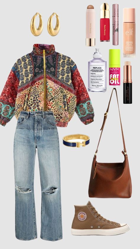 Fall outfit #beauty #outfitinspo #quiltedjacket #fall #falloutfit #winter #winteroutfit #makeup Best Fall Outfits, Mode Hippie, Wardrobe Outfits, Trendy Fall Outfits, Trendy Fall, Lookbook Outfits, Fall Outfit, Look Cool, Colorful Fashion