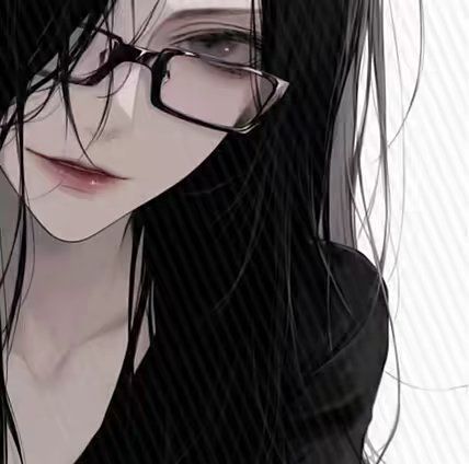 Pfp For Girls With Black Hair, Black Hair Girl Pfp, Black Hair Glasses, Dark Anime Icons, Pfp Black Hair, Black Hair Pfp, Pp Aesthetic, Aesthetic Boys Outfit, Anime Pp