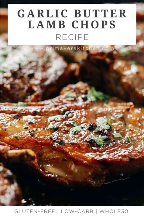 Garlic Butter Lamb Chops, Lamp Chops Recipe, Easy Lamb Chop Recipes, Easy Lamb Chops, Lamb Loin Chop Recipes, Best Garlic Butter, Butter Lamb, Lamb Chops Recipe, Lamb Loin Chops