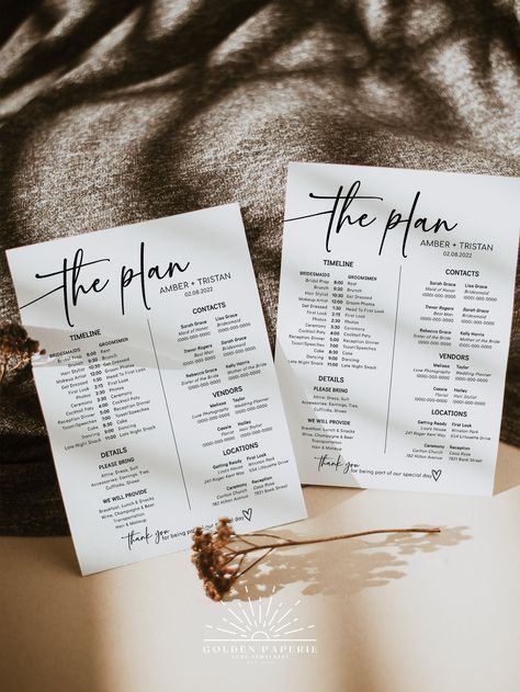 Bridal Party Timeline, Wedding Schedule Timeline, Timeline Wedding Day, Simple Wedding Party, Wedding Agenda, Wedding Day Itinerary, Wedding Itinerary Template, Party Timeline, Party Itinerary