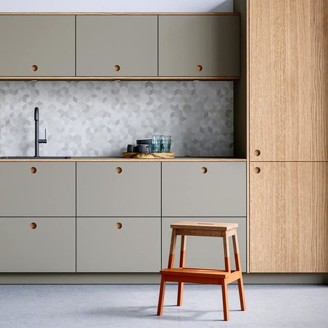 Birch Ply Kitchen, Nickebo Kitchen, School Staff Room, Plywood Kitchens, Ply Kitchen, Kitchen Arrangement, Scandi Kitchen, Warehouse Living, Plywood Kitchen