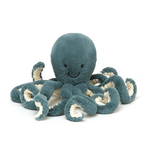 Jellycat - Jellycat Small Storm Octopus - small | fur | teal - Teal/Teal Octopus Stuffed Animal, Jellycat Toys, Sky E, Glossy Eyes, Octopus Plush, Cuddly Toy, Cute Stuffed Animals, Soft Toys, Let Go