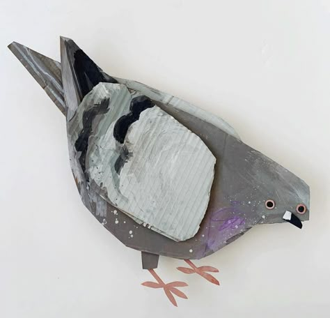 Art Carton, Cardboard Art, Art Plastique, Children Illustration, Bird Art, Pigeon, Art Classes, Art Lessons, Collage Art