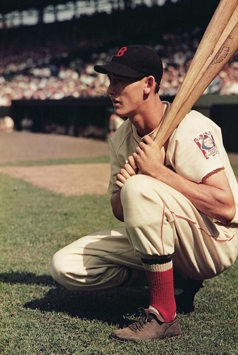 Ted Williams - Boston Red Sox Poetic Images, Mlb Pictures, Baseball Legends, Red Sox Logo, Baseball Ticket, Baseball Stuff, Instagram Quote, Ted Williams, Angels Baseball