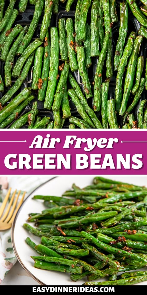 Air Fried Green Beans, Air Fryer Green Beans, Air Fryer Veggies, Airfryer Recept, Air Fryer Foods, Food Air Fryer, Air Fryer Food, Fried Green Beans, Air Fryer Ideas