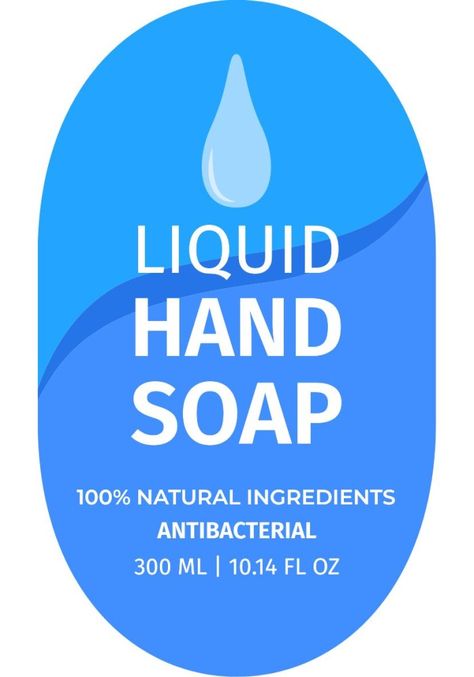 Hand-drawn Waves Hand Soap Label Drawing Waving Hand, Liquid Soap Label Design, Hand Soap Label, Soap Label Template, Soap Label Design, Water Bottle Label Design, Soap Labels Template, Bottle Label Design, Soap Labels