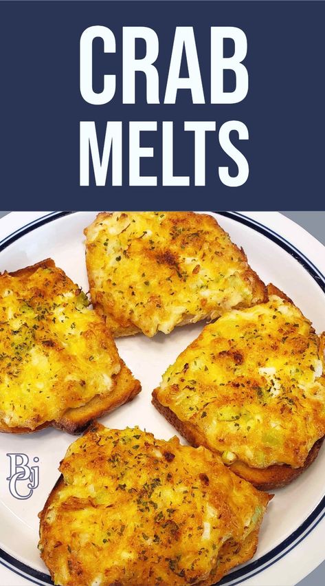 Open Face Crab Melt Sandwich, Crab Meat Sandwich Recipes, Crab Melts Open Faced, Crab Melts English Muffins, Crab Melt Sandwich, Crab Sandwich Recipe, Corn And Crab Chowder, Crab Pizza, Crab Melts