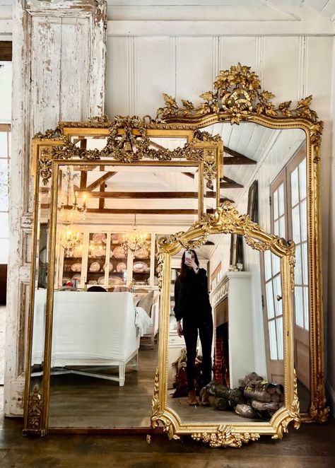 French Provincial Mirror, Large Antique Mirror, French Mirrors, French Vintage Decor, Gilded Mirror, French Mirror, Free Mirror, Romantic Homes, French Country Cottage