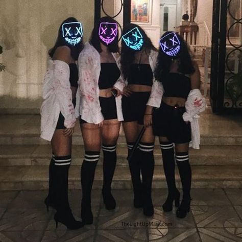 Badass Halloween Costumes, Festival Mask, Cute Group Halloween Costumes, Halloween Costumes For Teens Girls, Rave Mask, Bff Halloween Costumes, Best Friend Halloween Costumes, Halloween Costumes For 3, Duo Halloween Costumes