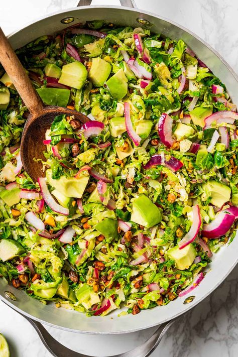 Shaved Brussels Sprouts Salad - A Must-Try Side Dish! Shaved Brussel Sprout Candied Bacon Salad Half Baked Harvest, Shaved Brussel Sprout Recipes Sauteed, Shaved Brussel Sprout Salad Thanksgiving, Shaved Brussel Sprout Salad Crowded Kitchen, Shave Brussel Sprouts Salad, Shaved Brussel Sprouts, Sprouts Salad, Warm Salad, Bacon Salad