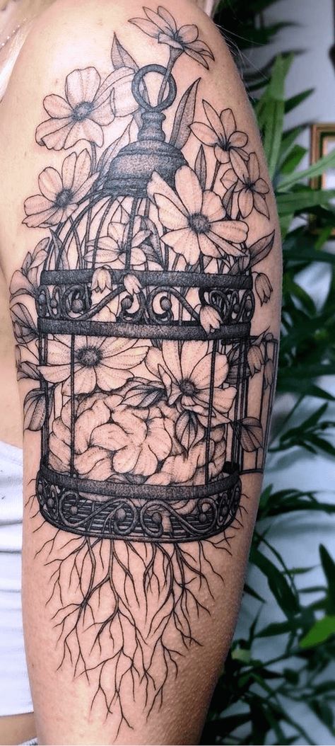 Bird Cage Tattoo Design Ideas Images Vintage Birdcage Tattoo, Birdcage Tattoo Design, Caged Heart Tattoo, Bird Leaving Cage Tattoo, Bird Cage Tattoo Design, Open Bird Cage Tattoo, Heart In A Cage Tattoo, Caged Tattoo, Bird Out Of Cage Tattoo