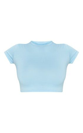 Baby Blue Shirt, Blue Shirt Women, Blue Cami, Light Blue Top, Pastel Goth Fashion, Crop T Shirt, Blue Crop Tops, Crop Top Outfits, Crop Tshirt