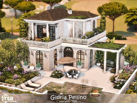 The Sims Resource - Gloria Pellino No CC Sims 4 Pancakes House, Sims 4 Holiday Home, Sims Inspo House, Italian House Sims 4, Sims 4 Italian Villa, Sims 4cc House, The Sims 4 Case, Sims4 Lots Cc, Sims 4 Community Lots No Cc