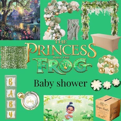 Disney baby shower ✨ #princessandthefrog #disney #disneybaby #amazon #amazondeals #amazonmusthaves #disneyland #disneyworld #princess #frog #babyshower #babyshowerthemes #babyshowerdecor #disneybabyshower Princess And Frog Baby Shower Decorations, Baby Shower Princess And The Frog, Princess And Frog Baby Shower Theme, Baby Tiana Baby Shower Ideas, Princess And The Frog Baby Shower Theme, Princess Tiana Baby Shower Theme, Disney Princess Baby Shower Ideas, Princess And The Frog Baby Shower Ideas, Baby Shower Outfit Ideas