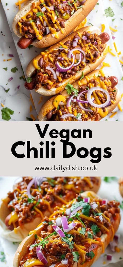 Vegan Chili Dogs Vegetarian Hot Dog, Vegan Cookout, Coney Dogs, Veggie Hot Dog, Chili Dog Chili Recipe, Vegan Nacho Cheese, Easy Vegan Chili, Hotdog Chili Recipe, Vegan Meat Recipe