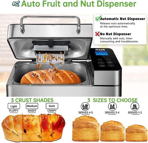 https://amzn.to/44Mr0rR Kbs Bread Maker Recipes, Kbs Bread Machine Recipes, Bread Machine Reviews, Bierocks Recipe, Easy Bread Machine Recipes, Bread Maker Machine, Bread Machine Recipe, Gluten Free Ideas, Bread Maker Recipes