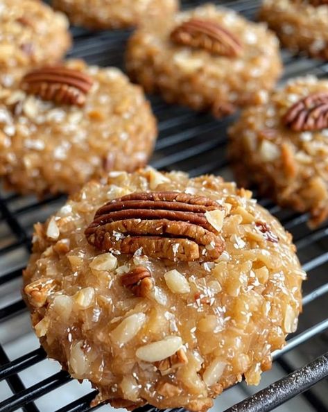 Indulge in these easy, no-bake Pecan Coconut Praline Cookies—rich, crunchy, and ready in minutes! Perfect for sweet cravings. #NoBake #Cookies #Praline #Dessert #QuickTreats Praline Cookies Recipe, Coconut Praline Cookies, Pecan Praline Cookies, Praline Cookies, Southern Praline, Cream Cheese Cupcakes, Ice Cream Homemade, Good Desserts, Fudge Ice Cream