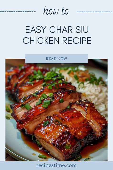 Cook up a delicious Easy Char Siu Chicken at home with this simple recipe! This mouthwatering dish features juicy grilled chicken marinated in a sweet and savory sauce, perfect for weekday dinners or special occasions. Whether you're an expert chef or a kitchen newbie, this flavorful dish is a definite crowd-pleaser. Pair it with steamed rice or noodles, and you're all set for a delightful meal. Don't miss out on this delicious Asian-inspired recipe that makes every bite a delight! Char Siu Chicken Recipe, Char Siu Sauce Recipe, Asian Cooking Videos, Chicken Char Siu, Chinese Sauce Recipe, Easy Chinese Chicken Recipes, Steam Chicken Recipe, Chicken Tocino, Char Siu Chicken